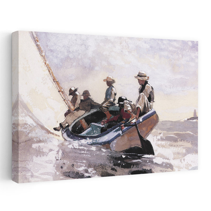 Voile le bateau-chat, 1873, orchidée contemporaine classique, impression d'art mural océan, H 24 po x l 36 po