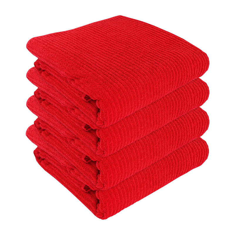 100% Cotton Midweight Bath Towel, Red