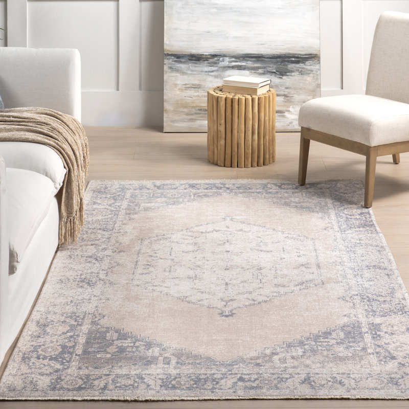 Sol SpinClean Medallion Machine Washable Area Rug, Rectangle 4' x 6'