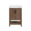 Meuble-lavabo simple OVE Vegas de 76 cm (30 po) en noyer épicé, comptoir en pierre reconstituée blanc tourterelle, quincaillerie noire mate-136318959