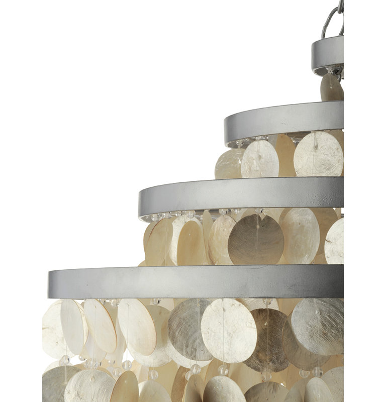 2 - Light Dimmable Tiered Chandelier, Champagne