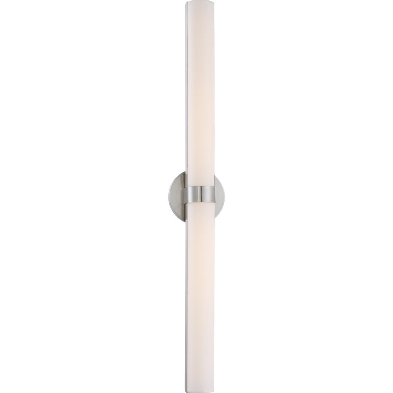 Barre d'éclairage de salle de bain 2 lumières Lyke, Nickel brossé