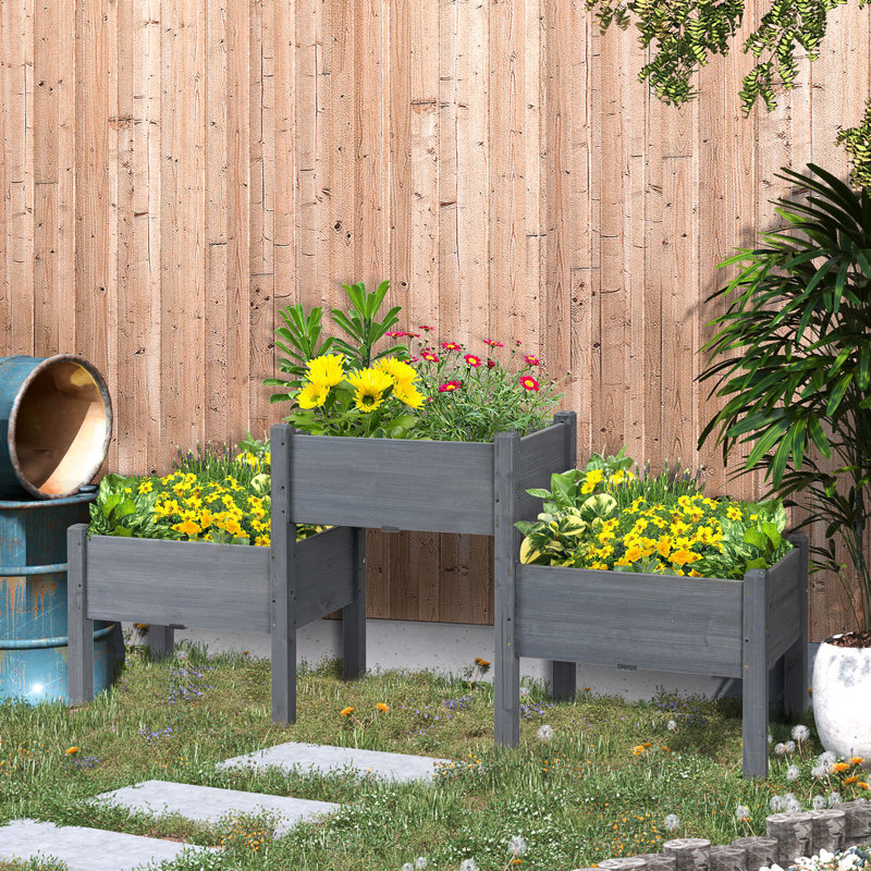 Lit de jardin surélevé 6 pi x 2 pi Falkner, Gris