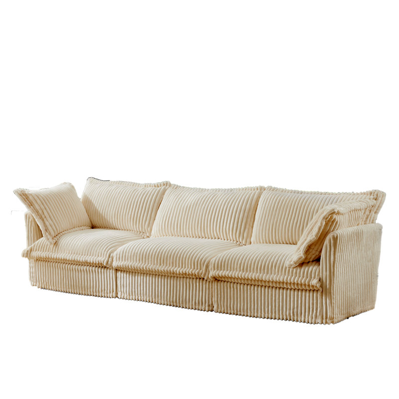 Canapé confortable à trois places avec coussins moelleux et fabrication robuste pour le salon, 34.6" H x 120" W x 33" D