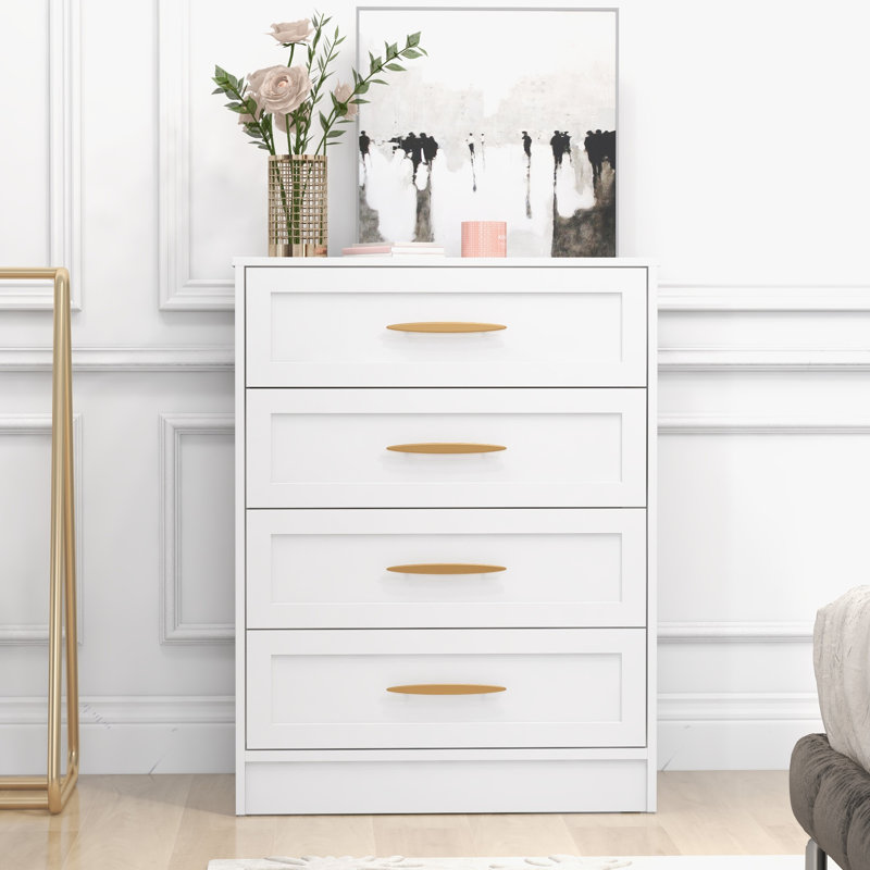 Commode 4 tiroirs Bahja, Blanc