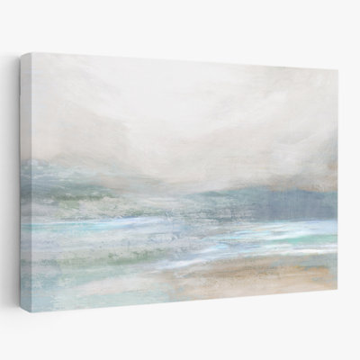 Soft Coastal Mist And Gentle Waves - Landscape Oil Painting Abstract Seascape Art
