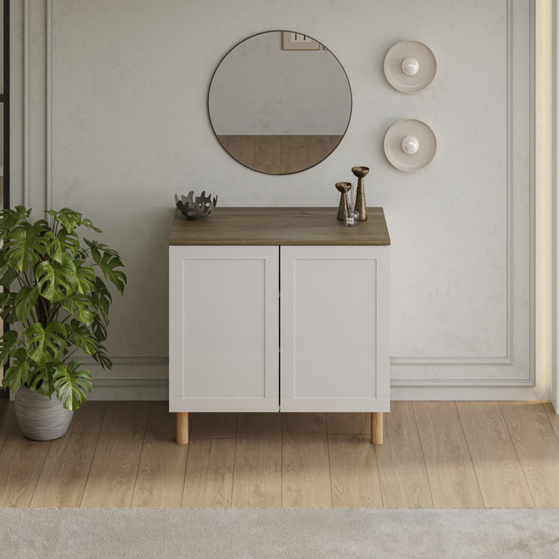 Boli Sideboard , Single, White/Walnut