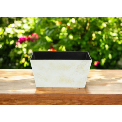 Boîte à fleurs rectangulaire en plastique recyclé 8 po pour l'intérieur et l'extérieur