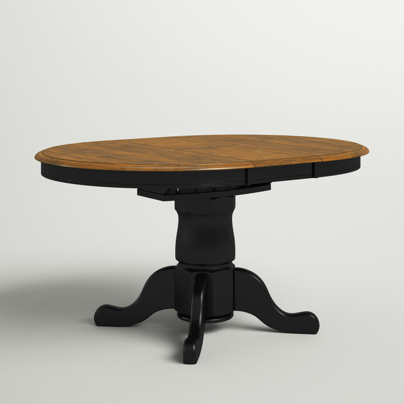 Orviston Extendable Solid Wood Dining Table, Almond/Ebony