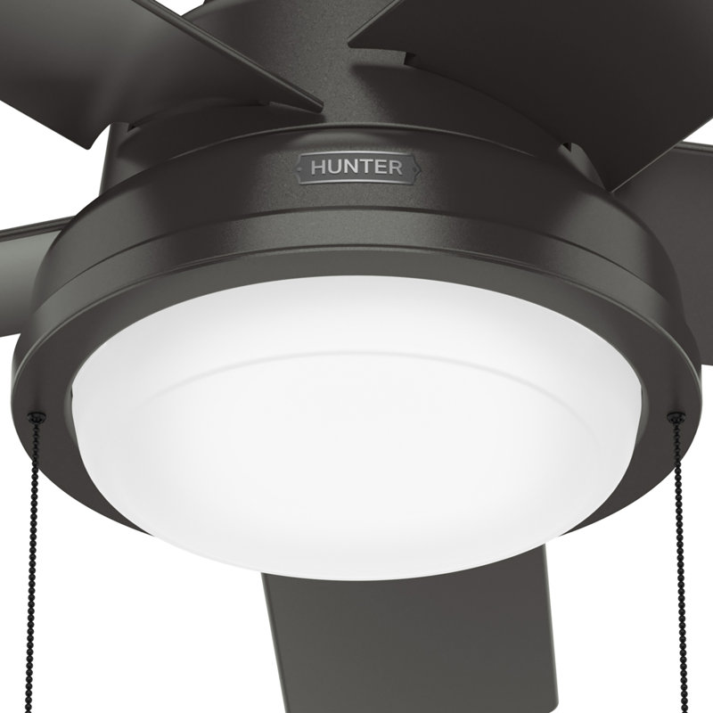 44" Seawall 5 - Blade Wet Rated Ceiling Fan With LED Light Kit And Pull Chain, Noble Bronze