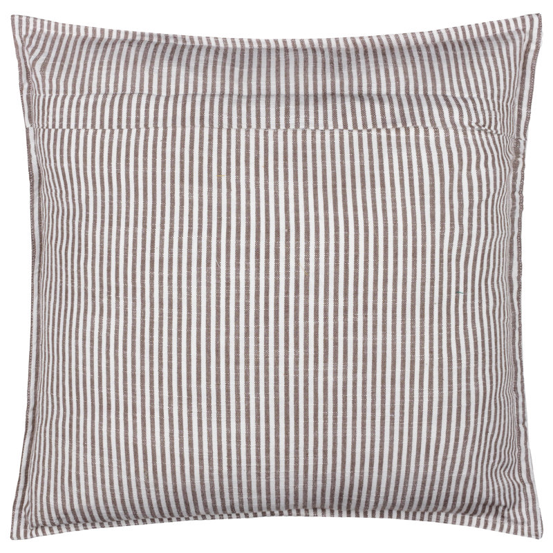 Truro Stripe Striped Square Cushion Cover, Brown