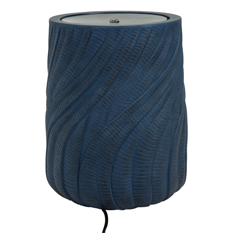 Textured Spiral LED Outdoor Bubble Fountain - Blue, Blue