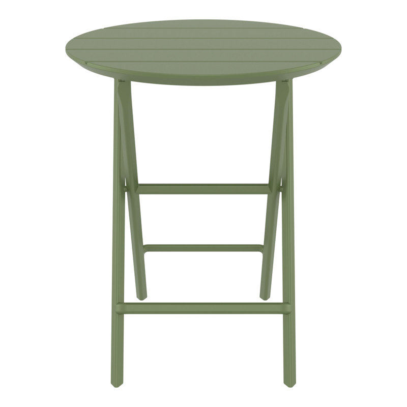Helen Round Folding Bistro Table, Olive Green