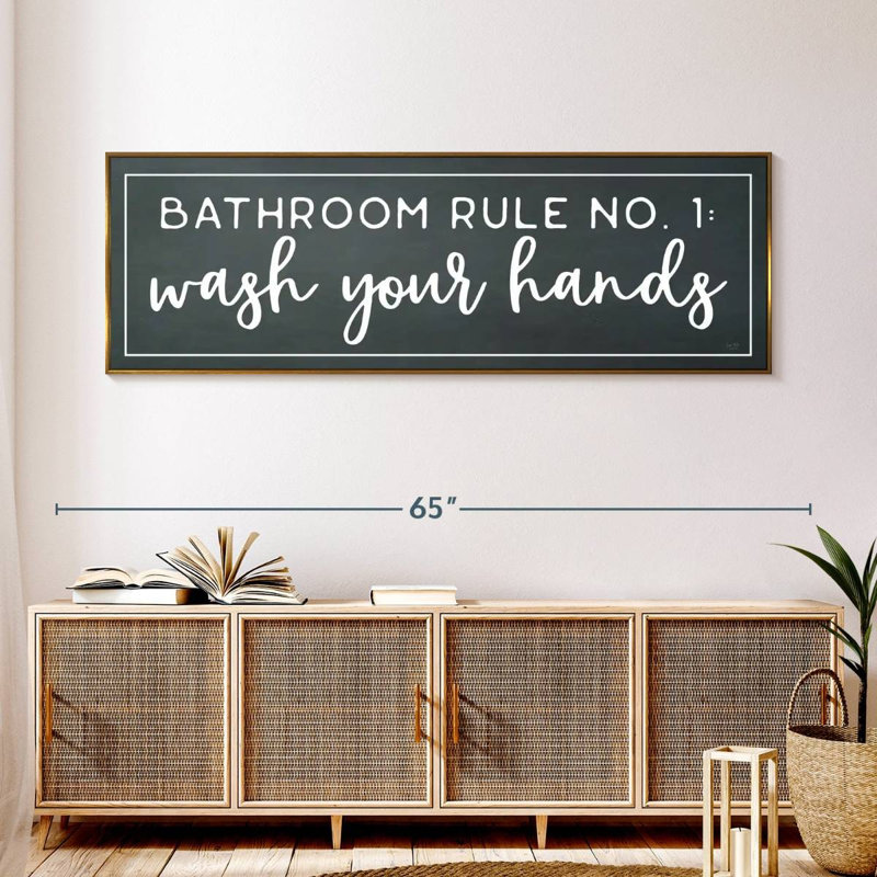 Salle de bain règle n ° 1, Cadre flottant doré, 57" X 19"