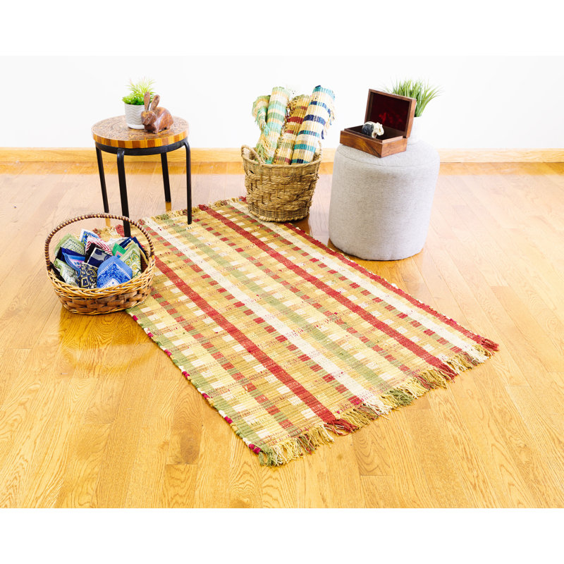 Cotton Striped Indoor Rug, Rectangle 2' x 3'