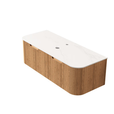 Armoire murale de 48 po avec comptoir en pierre frittée blanche et 2 tiroirs, robinet de lavabo, couleur naturelle, construction en contreplaqué, excellente résistance à l'eau, panneaux de tiroir à rayures françaises de style français