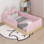 Lit simple au sol en velours Montessori avec 2 coussins rembourrés, garde-corps de clôture-857945565