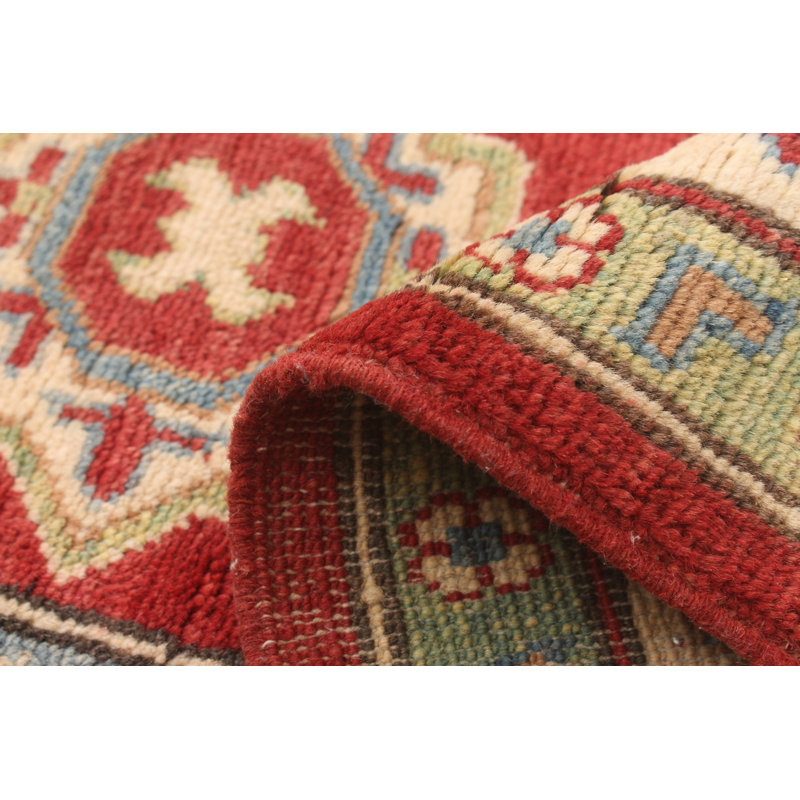 Tapis unique en laine noué à la main rouge Gazni des années 2010 de 5 pi 2 po x 6 pi 10 po Qaiden