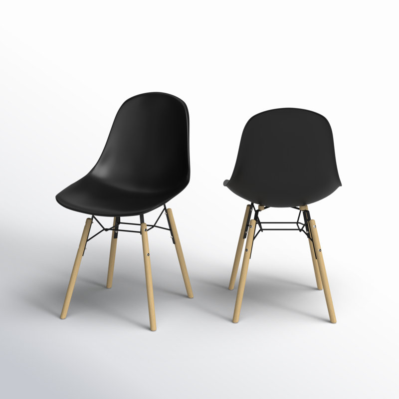 Chaise d'appoint Bombeck, Naturel, Noir