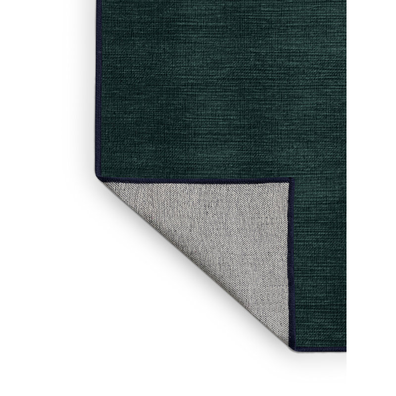 Machine Washable Solid Blue Area Rug, Rectangle 7' x 9'