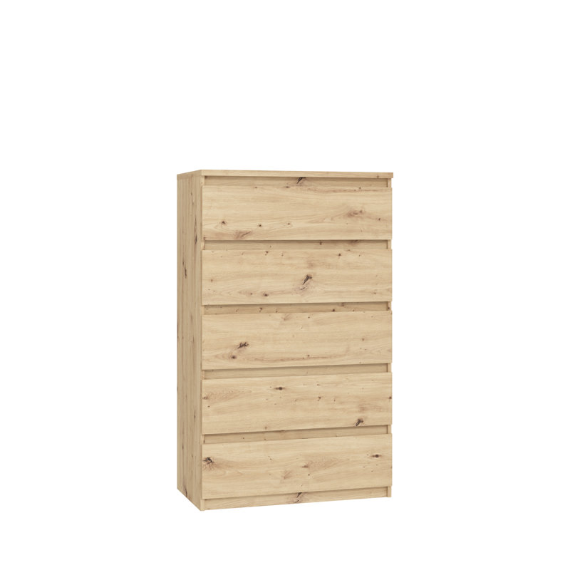 Priyaka 5 - Drawer Rectangle Accent Chest, Brown