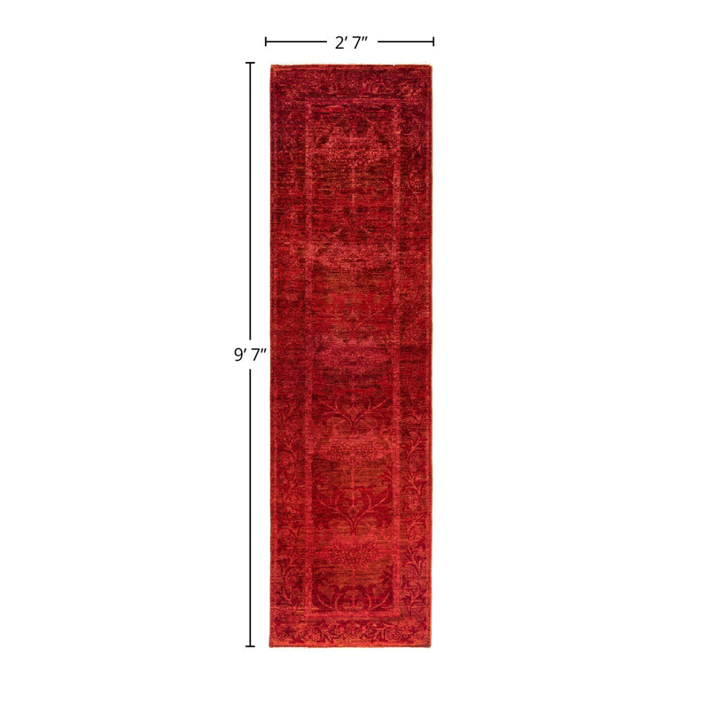 Tapis de couloir unique en laine 2 pi 7 po x 9 pi 7 po Zariza