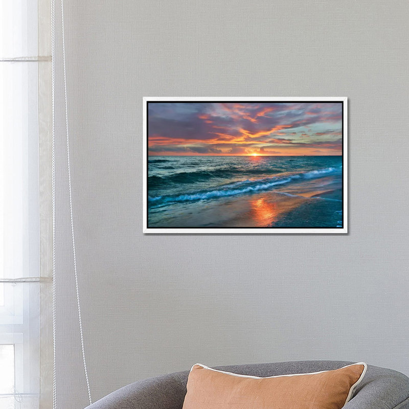 Sunset Over Ocean, Gulf Islands National Seashore, Florida by Tim Fitzharris - Floater Frame Gallery-Wrapped Canvas Giclée on Canvas