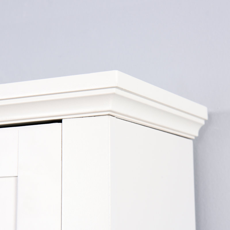 White Over Toilet Bathroom Shelf Cabinet - Construction, Adjustable Shelf, 24.11X7.72X69.13 Inch Quality Engineered Wood, Spacious, White,