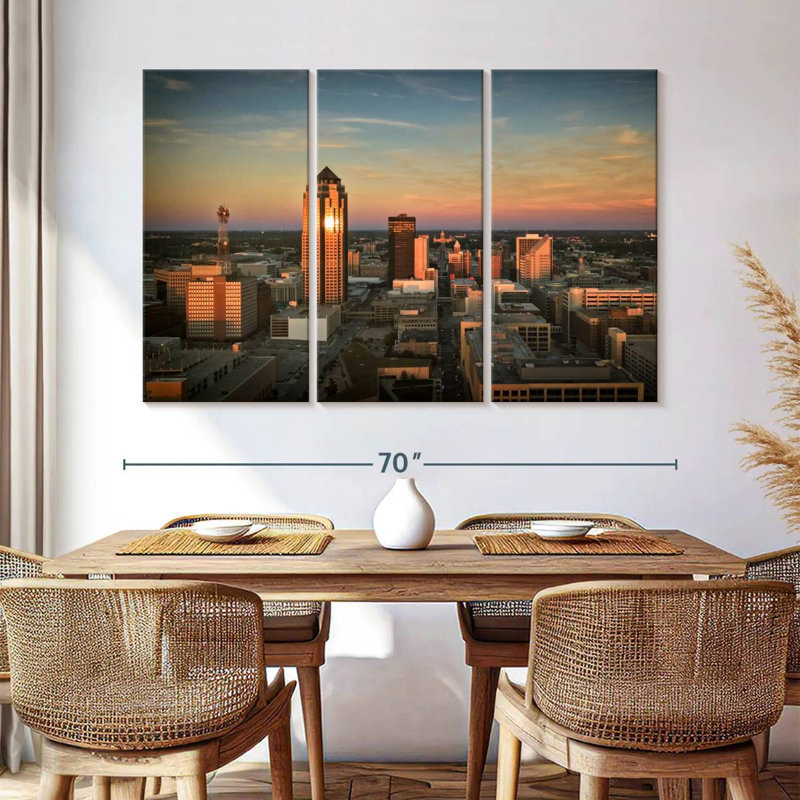 Des Moines, crépuscule, horizon, H 42 po x l 65 po