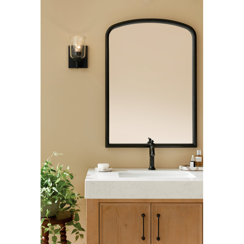 5" 1-Light Wall Sconce with Clear Glass, Satin Black