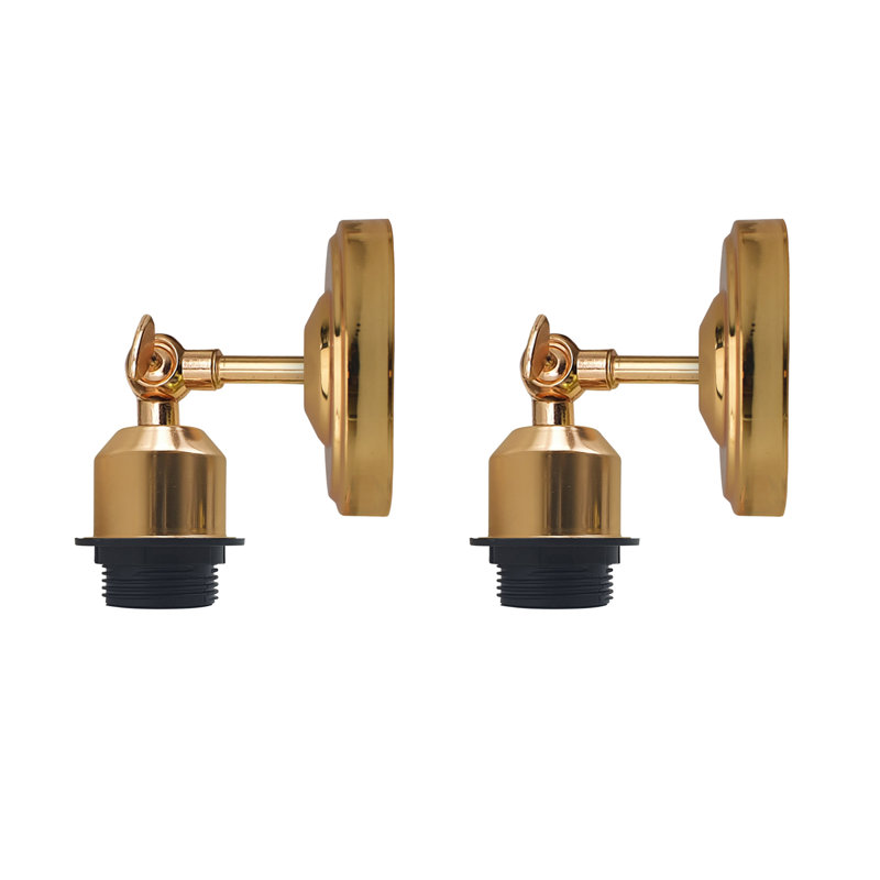 Boykin Adjustable Wall Sconce – Vintage Style Dimmable Light with Metal Shade by Breakwater Bay, No , French Gold