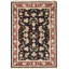 Hand-Knotted High-Quality Black and Wine Area Rug