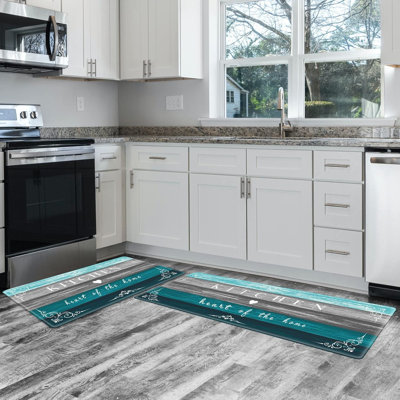 Kitchen Mat Farmhouse Cushioned Anti Fatigue Kitchen Rugs 2 Pieces,Rustic Wooden Comfort Standing Mats For Kitchen,17X29inch+17X47inch -  Trinx, AA072A31C11247D2A840122FE479E8CA