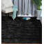 Tapis noir à poils longs réversible noir et blanc à poils longs 2 pi x 5 pi
