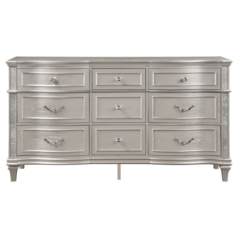 Commode 9 tiroirs avec plateau à bijoux amovible