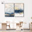 «Gilded Coastal Calm Blue Art», ensemble de 2 impressions sur toile par -896778143-896778140-896778116