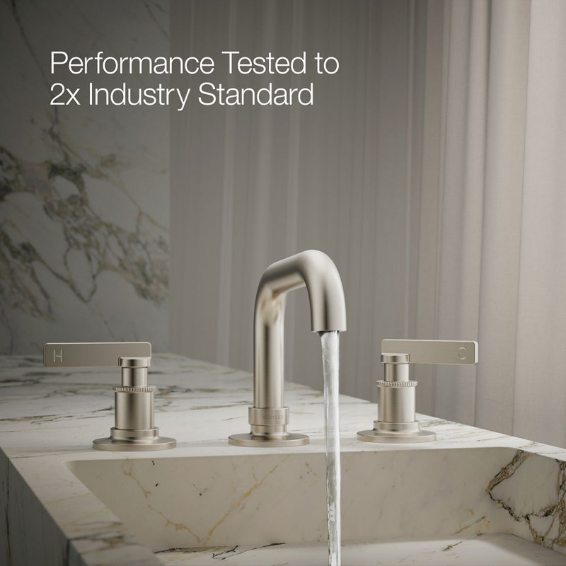 Castia by Studio McGee Widespread Bathroom Sink Faucet 1.2 GPM, Matte Black, 1.0 GPM