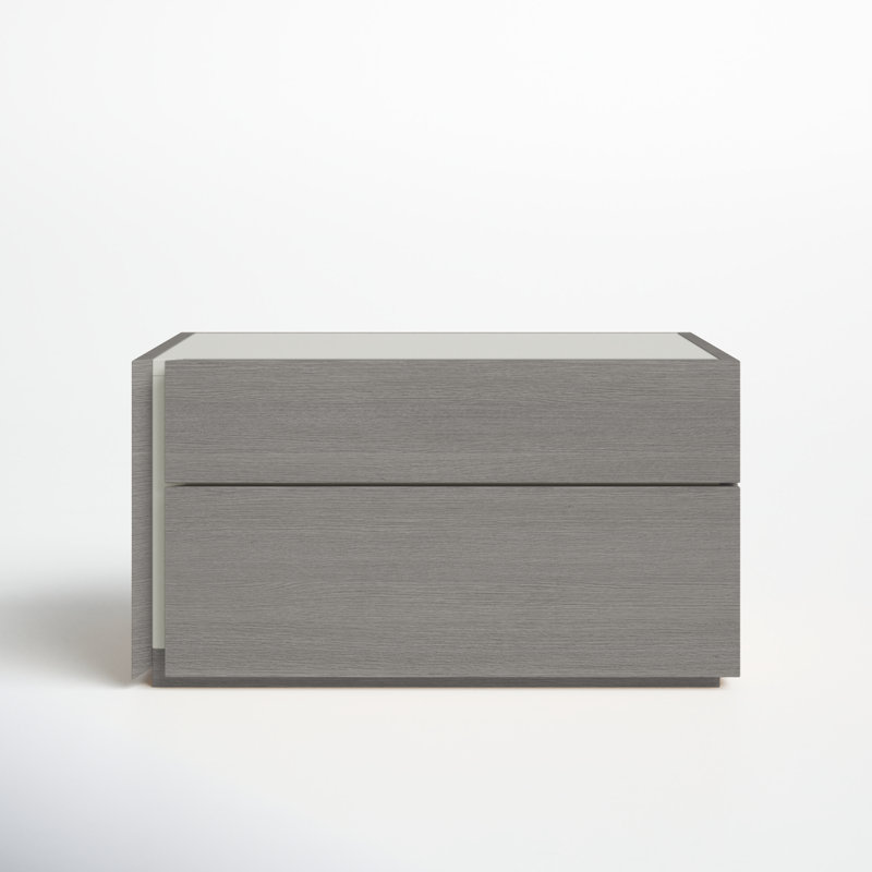 Mcgruder 2-Drawer Nightstand, Gray, Left