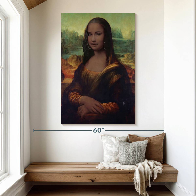 Leisha Mona Lisa d'inspiration afro-américaine, H 51 po x l 34 po