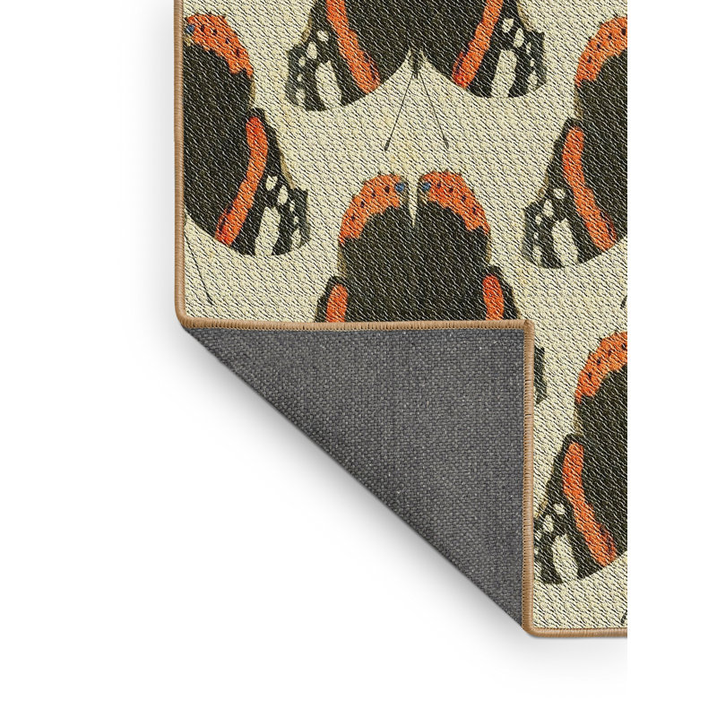 Tapis beige à motif beige/brun foncé, Rectangle 2 pi x 5 pi