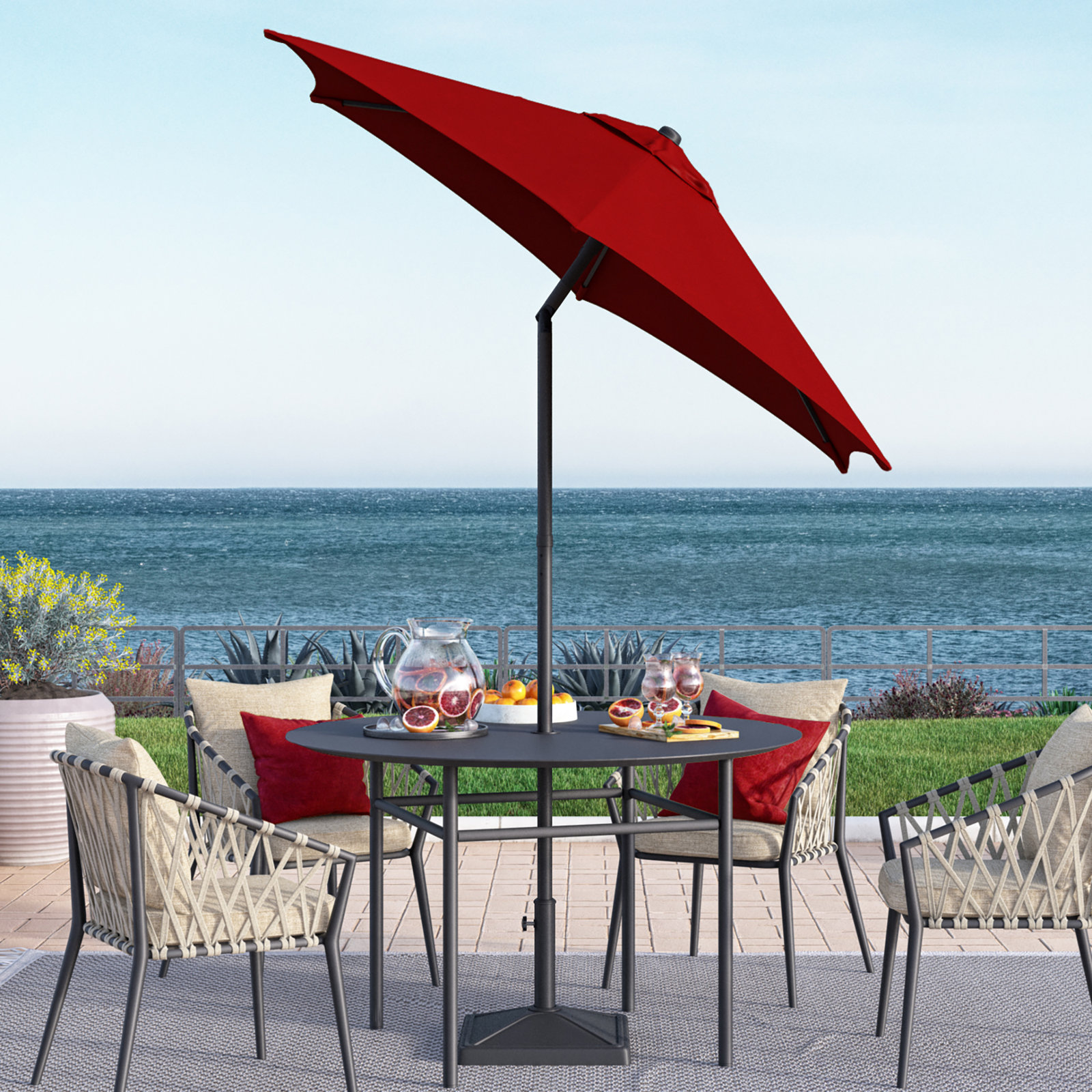 Toscana 90'' Outdoor Umbrella, Brick Red