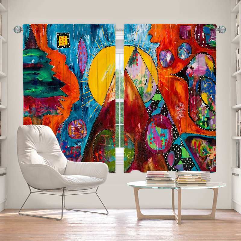 Lined Window Curtains 2-panel Set for Window Size by Michele Fauss - I Surrender, L 40 po x L 52 po