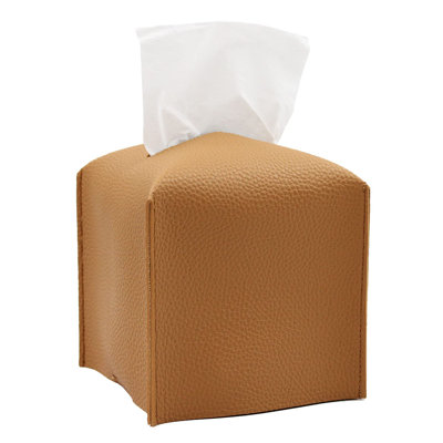 Couvercle de boîte à mouchoirs, distributeur de porte-organisateur de boîte en papier PU