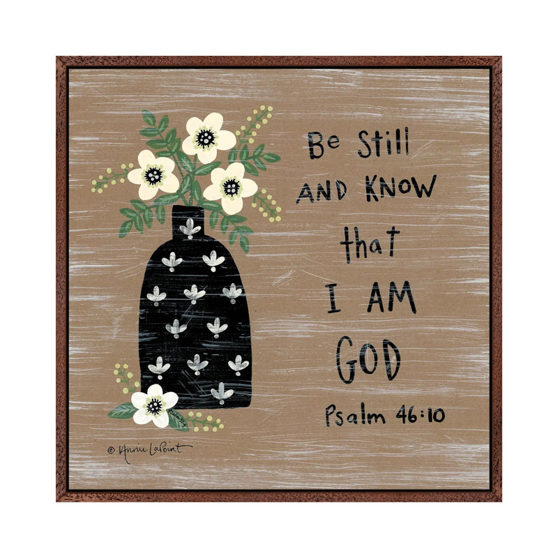 Joyful Wishes 1 Piece Wall Art on Canvas, 45.72 cm H x 45.72 cm W, Brown Floater Frame