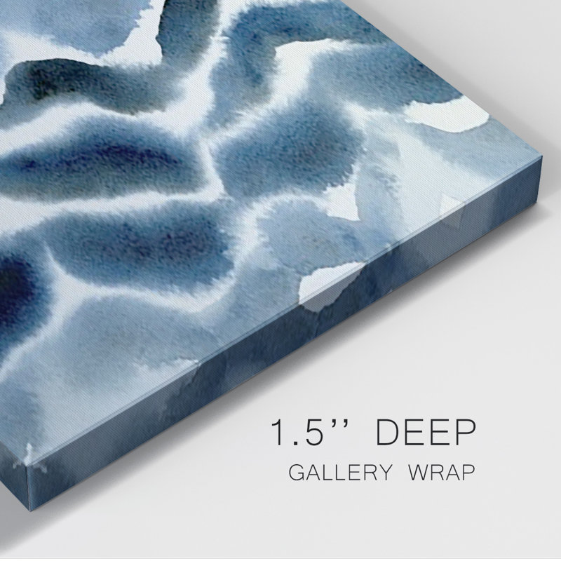 Vraie vague bleue I, toile tendue avec châssis de qualité supérieure - prête à être accrochée, H 18 po x l 27 po