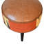 Prange 45cm Wide Genuine Leather Round No Pattern Footstool Ottoman