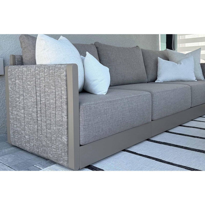 Mobilier de patio 7 pièces Ensemble de conversation en forme de L pour l'extérieur, 7 pièces: table, 6 chaises