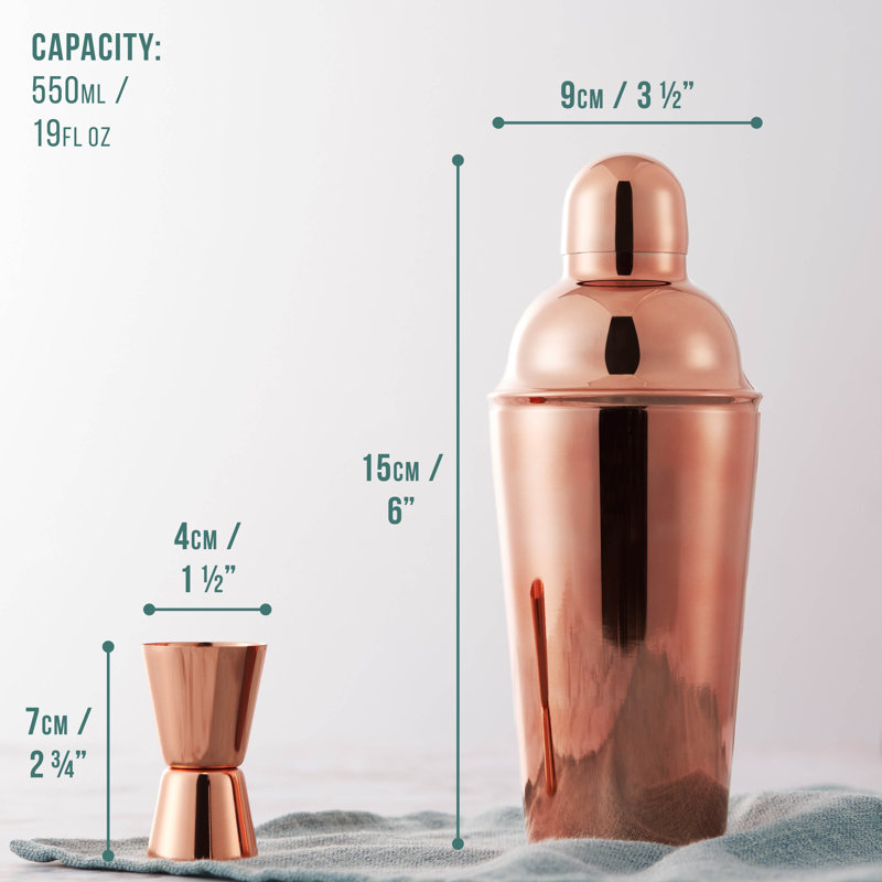 Darnell Stainless Steel Bar Tool, 15.00cm H x 7.00cm W x 7.00cm D , Rose Gold