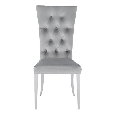 Chaise d'appoint en velours capitonné Hastie