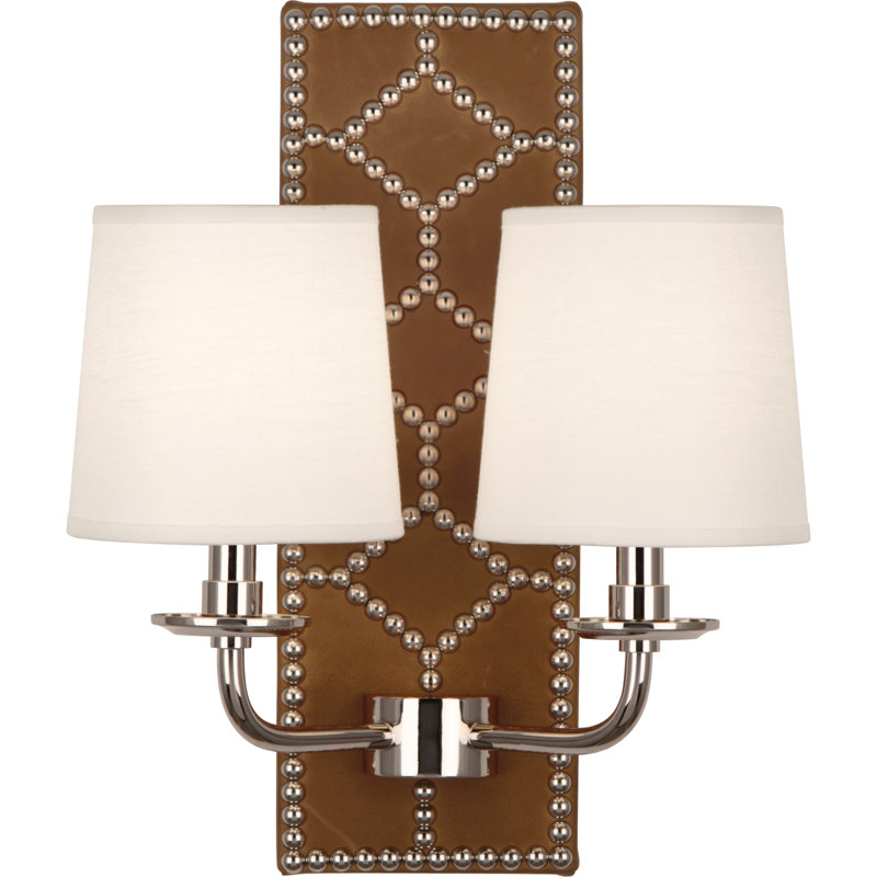 Lightfoot 2 - Light Armed Sconce, Brown/Polished Nickel